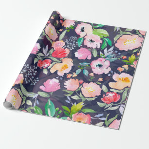 Waterverf floreel botanisch patroon en naadloos b cadeaupapier