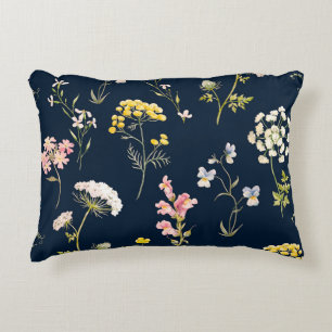 Waterverf floreel patroon, delicate bloemhand dd accent kussen