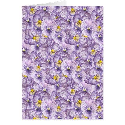 Waterverf floreel patroon met violette pansies (Voorkant)