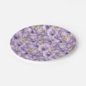 Waterverf floreel patroon met violette pansies papieren bordje (Gekanteld)