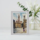  waterverf Florence Campanile Briefkaart (Staand voorkant)