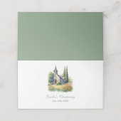 Waterverf Florial Church doopsel doop (Buitenkant ongevouwen)