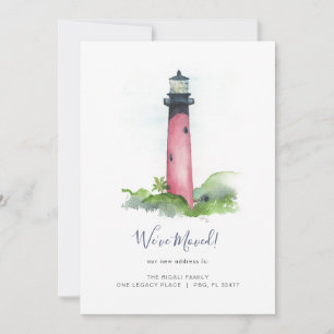 Waterverf Florida Lighthouse Change of Address Feestdagenkaart