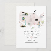 Waterverf Florida USA Destination Wedding Save The Date (Voorkant / Achterkant)