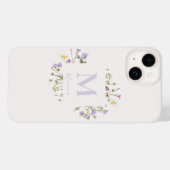 waterverf flormonogram Case-Mate iPhone case (Achterkant (horizontaal))