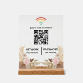 Waterverf Flower Baby shower WiFi Network QR-code Acryl Bord (Voorkant)