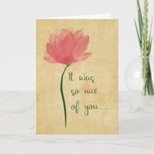 Waterverf Flower bedankt dat je zo mooi bent Kaart (Voorkant)