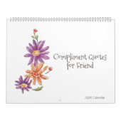 Waterverf Flower Compliment Quotes Kalender (Hoes)