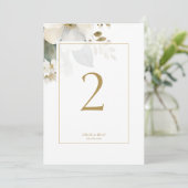 Waterverf Flower & Foliage Trouwtafel Nummer (Staand voorkant)