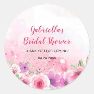 Waterverf Flower Garden Speciale gelegenheid Ronde Sticker