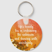  Waterverf Flower Inspirerend Quote Sleutelhanger (Voorkant)