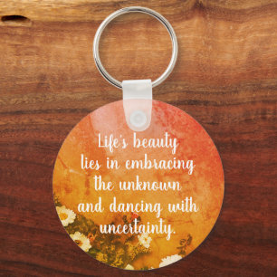  Waterverf Flower Inspirerend Quote Sleutelhanger
