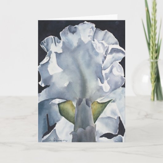 Waterverf Flower Iris Print Wenskaart Kaart (Voorkant)