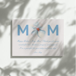Waterverf Flower MOM Moederdag Script Greeting Kaart