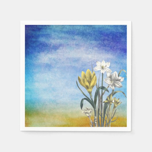 Waterverf Flower Napkins Servetten (Voorkant)