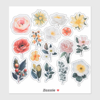 Waterverf Flower Scrapbook Stationery Sticker