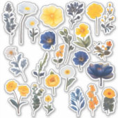 Waterverf Flower Scrapbook Stationery Sticker (Voorkant)