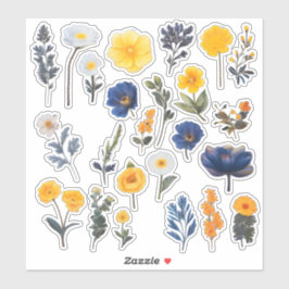 Waterverf Flower Scrapbook Stationery Sticker