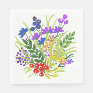 Waterverf Flowers 05 Luncheon Paper Napkins Servet