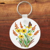 Waterverf Flowers 07 Sleutelhanger (Voorkant)