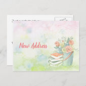Waterverf Flowers Adreswijziging Post Kaart (Voorkant / Achterkant)