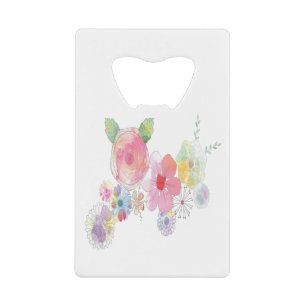 Waterverf Flowers Art Kredietkaart Flessenopener