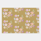 Waterverf Flowers Assorted Gift Wrap Inpakpapier Vel (Voorkant)