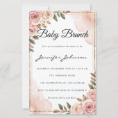  Waterverf Flowers Baby Brunch Uitnodiging (Voorkant)