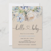 Waterverf Flowers Baby shower Kaart (Voorkant)