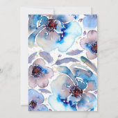 Waterverf Flowers Blue Boho repetitie diner Kaart (Achterkant)