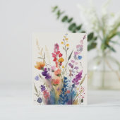 Waterverf Flowers Briefkaart (Staand voorkant)