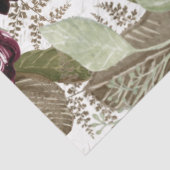 Waterverf Flowers Burgundy Navy Script Decoupage Tissuepapier (Detail)