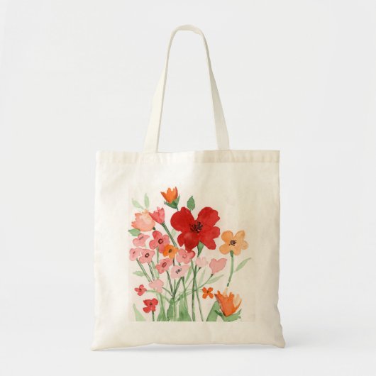 Waterverf Flowers Canvas tas (Voorkant)
