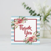 Waterverf Flowers Christmas Dank u kaart (Staand voorkant)