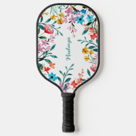 Waterverf Flowers Custom Pickleball Paddle