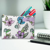Waterverf Flowers Custom Potlood Hoesje Pouch Etui
