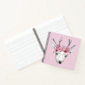 Waterverf Flowers Deer Notitieboek (Binnen)