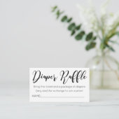 Waterverf Flowers Diaper Raffle Ticket Informatiekaartje (Staand voorkant)