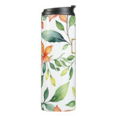 Waterverf Flowers Elegant Gepersonaliseerd Thermosbeker (Gedraaid links)