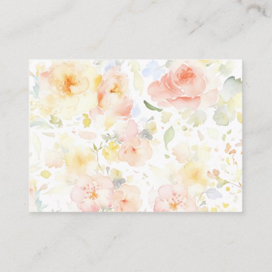 Waterverf Flowers Elegant Kleine Details Informatiekaartje (Achterkant)