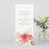 Waterverf Flowers Elegant Trendy Trouwprogramma's Programma (Staand voorkant)