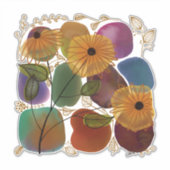 Waterverf Flowers en Rocks  Sticker (Voorkant)