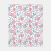 Waterverf Flowers Fleece Deken (Voorkant)