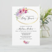 Waterverf Flowers Golden Lijst Kaart (Staand voorkant)