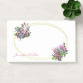 Waterverf Flowers Goud Lijst Hand Script Sjabloon Post-it® Notes (Kantoor)