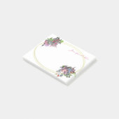 Waterverf Flowers Goud Lijst Sjabloon Handschrift Post-it® Notes (Schuin)