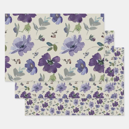 Waterverf Flowers Inpakpapier Vel (Set)