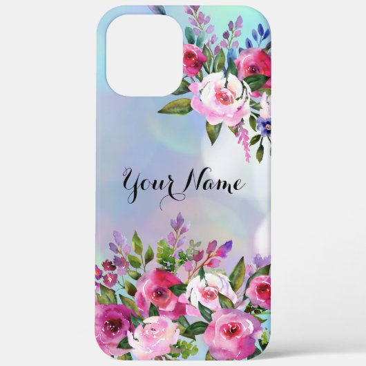 Waterverf Flowers iPhone 12 Pro Max iPhone Case (Achterkant)