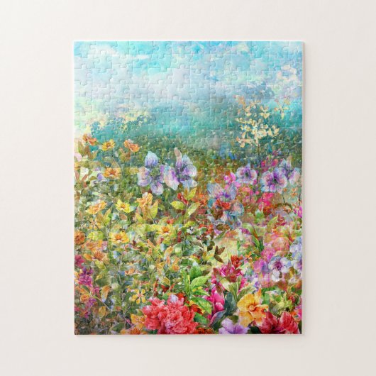 Waterverf Flowers Legpuzzel (Verticaal)