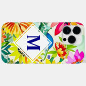 Waterverf Flowers Monogrammed Case-Mate iPhone Case (Achterkant (horizontaal))